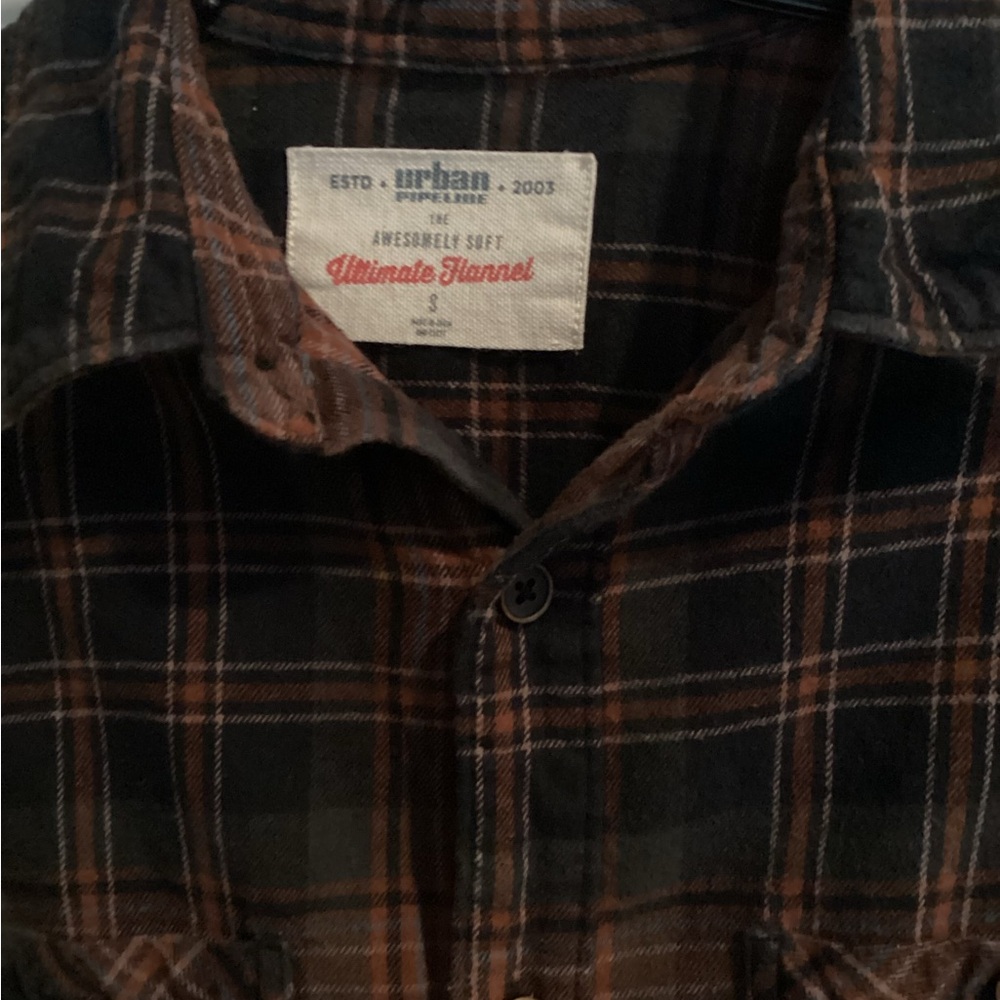 Urban Pipeline Men's Casual Plaid Shirt - Black and Brown